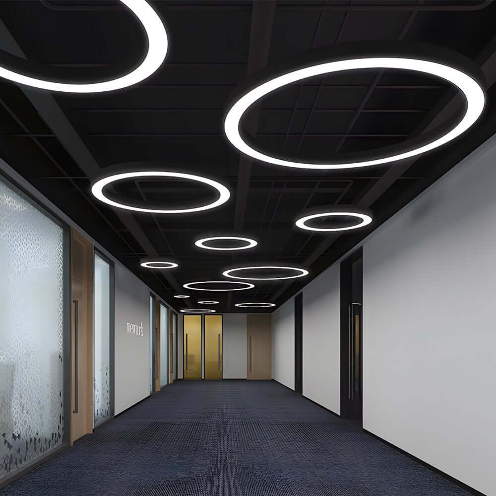 LED Pendant Ring Ceiling Light Modern Metal Acrylic