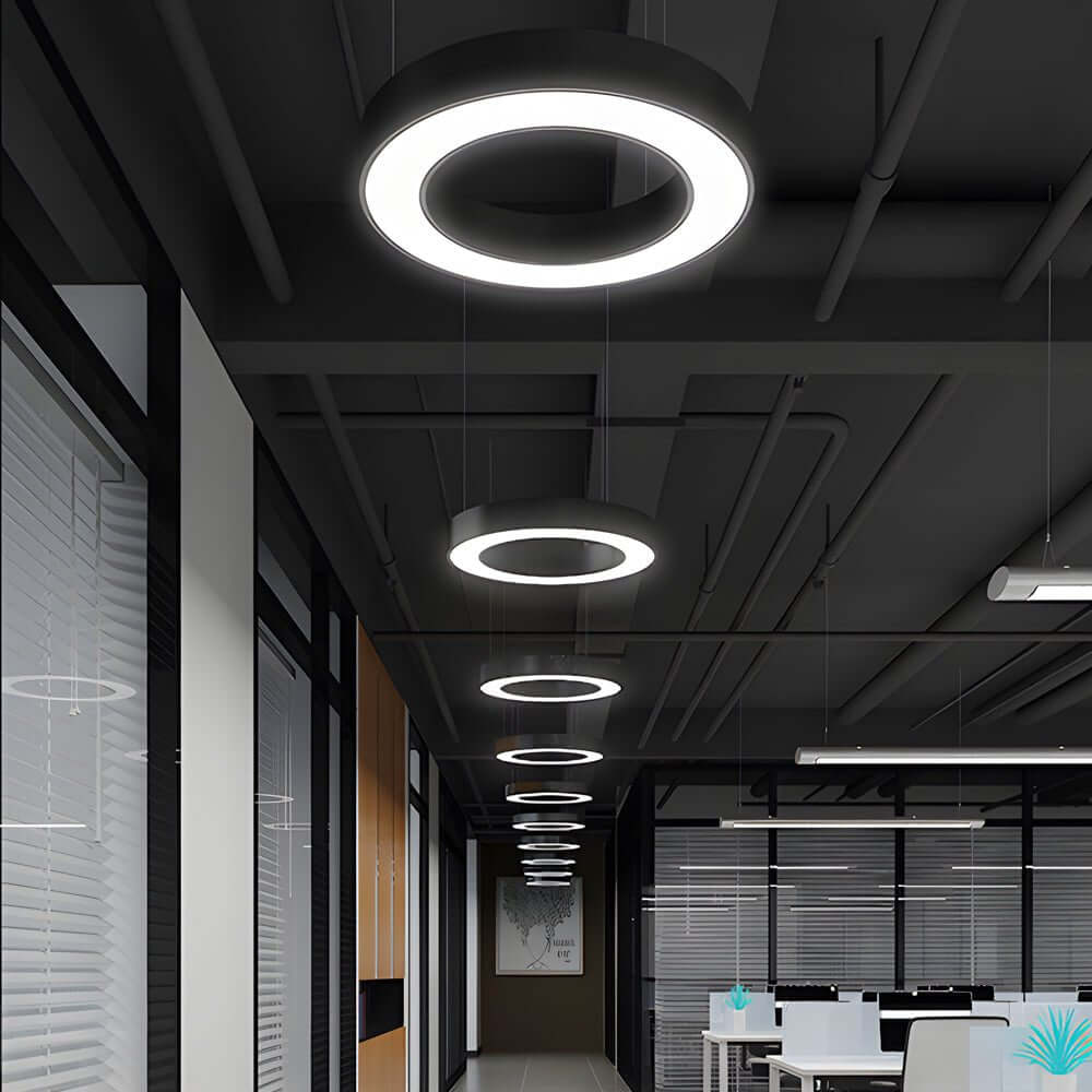 LED Pendant Ring Ceiling Light Modern Metal Acrylic