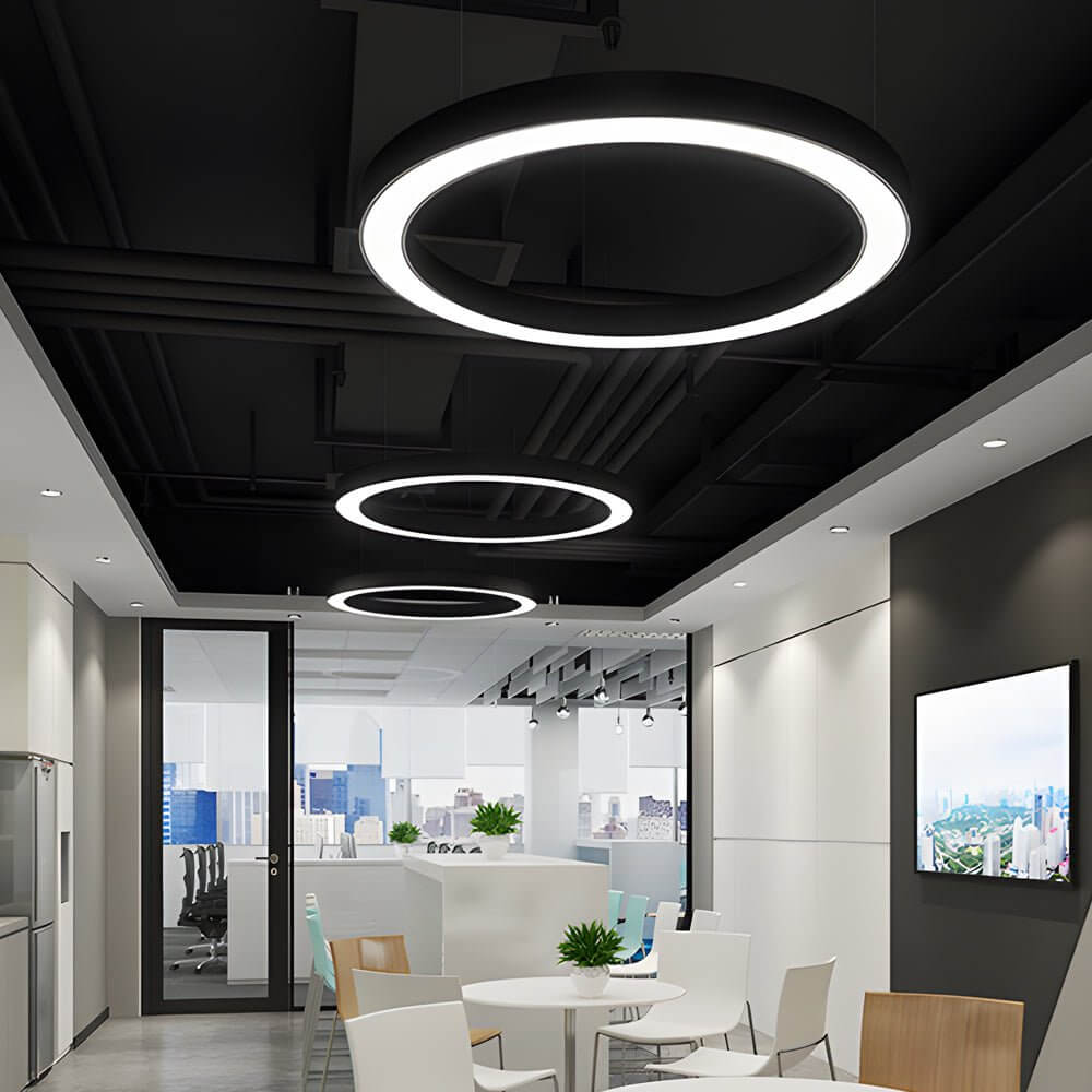 LED Pendant Ring Ceiling Light Modern Metal Acrylic