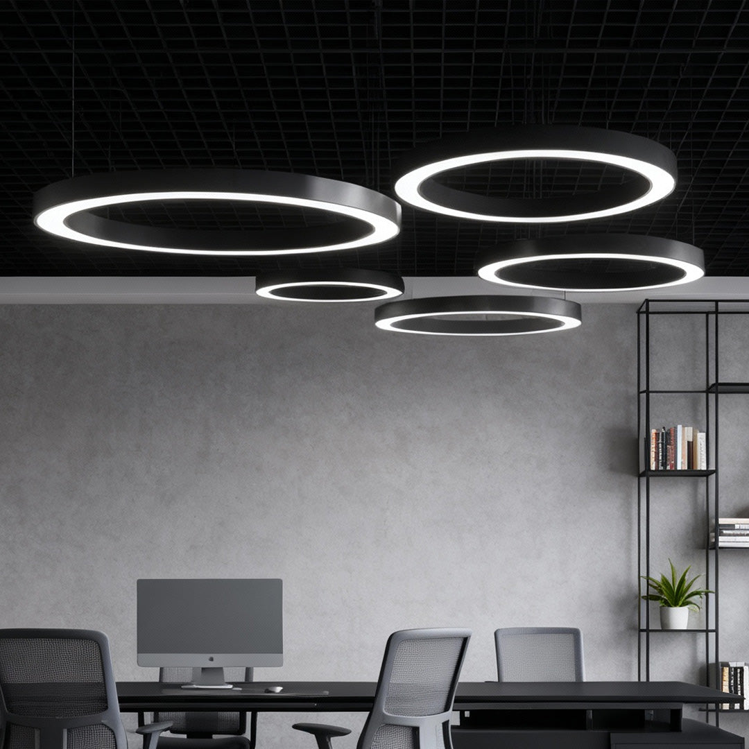 LED Pendant Ring Ceiling Light Modern Metal Acrylic