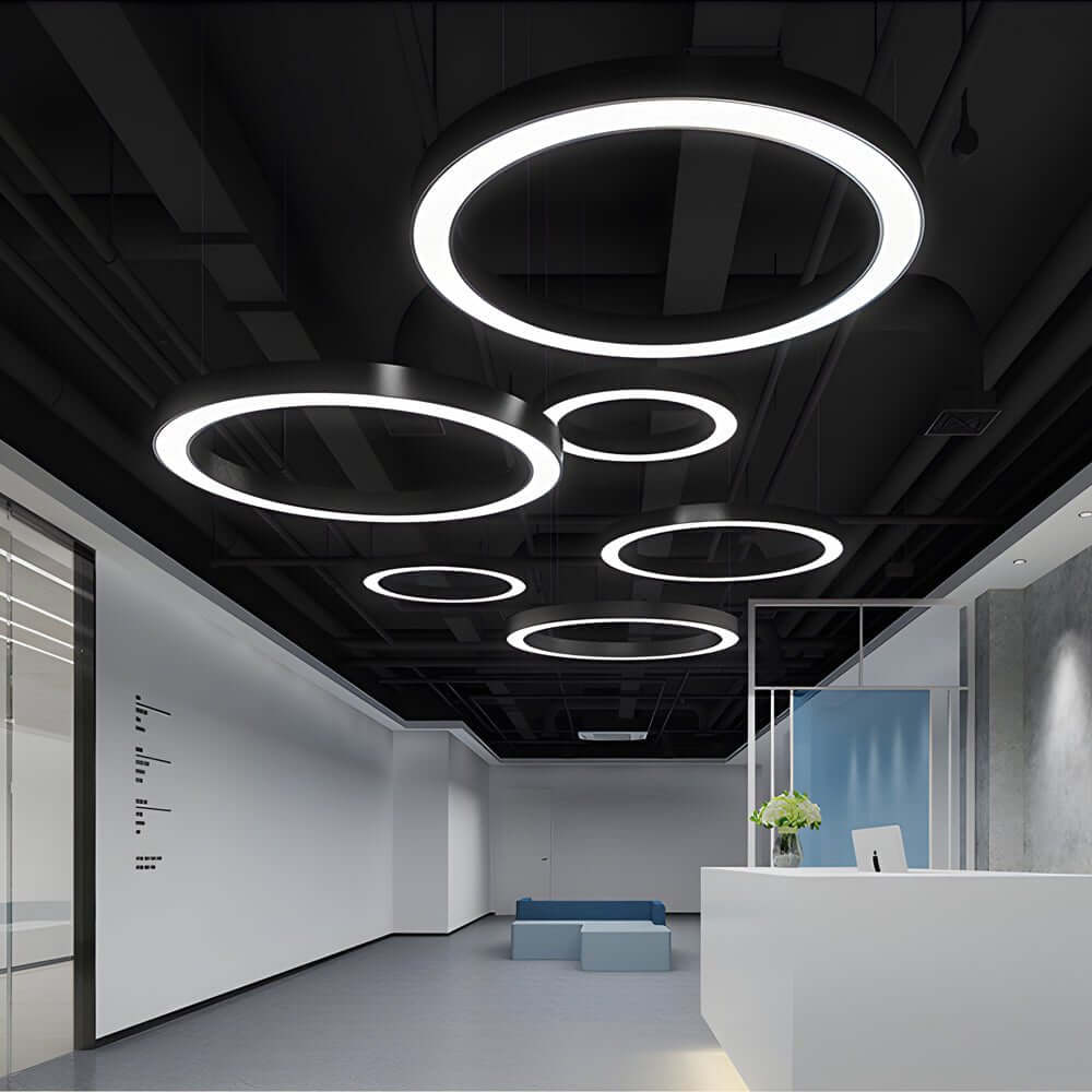 LED Pendant Ring Ceiling Light Modern Metal Acrylic