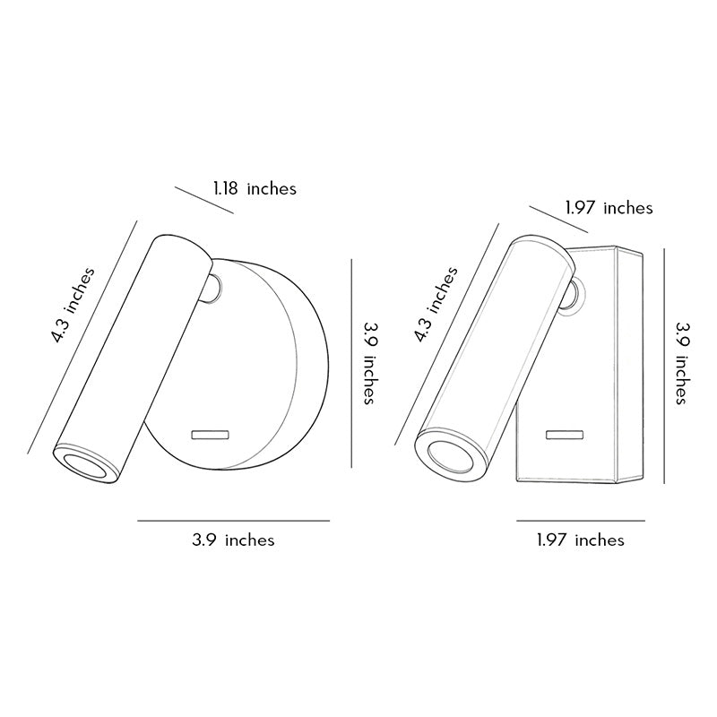 LED Wall Reading Light Minimalist Bedside Metal Lamp