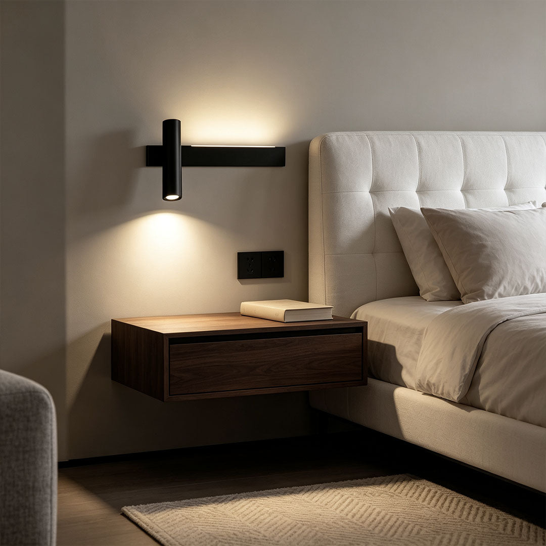 Linear Wall Sconces and Spotlight for TV Background
