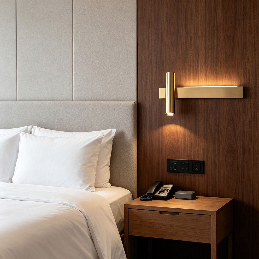 Linear Wall Sconces and Spotlight for TV Background