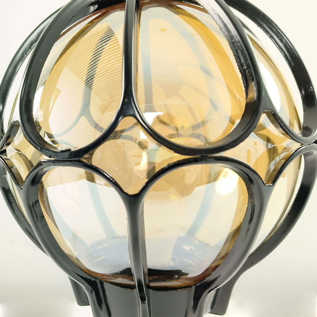 [Open-Box]Outdoor Globe Pillar Lights Retro Glass Globe Copper Fence Post Light