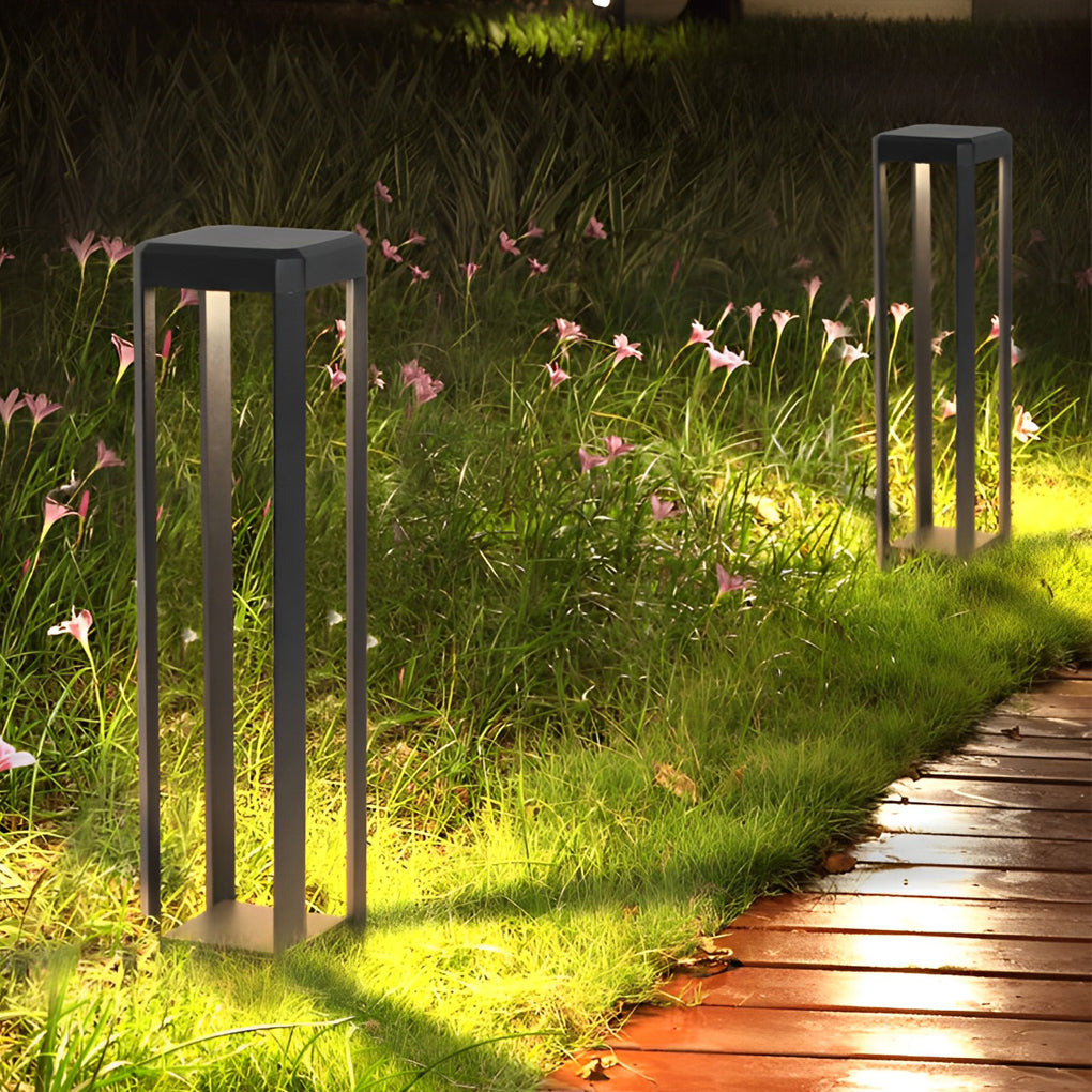 [Open-Box]Metal Solar Pathway Lights Modern Black Aluminum Light
