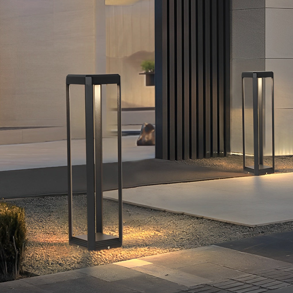 [Open-Box]Metal Solar Pathway Lights Modern Black Aluminum Light