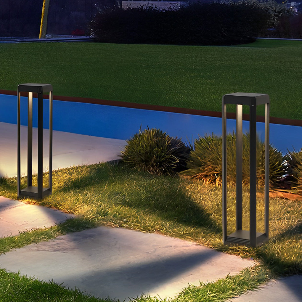 [Open-Box]Metal Solar Pathway Lights Modern Black Aluminum Light