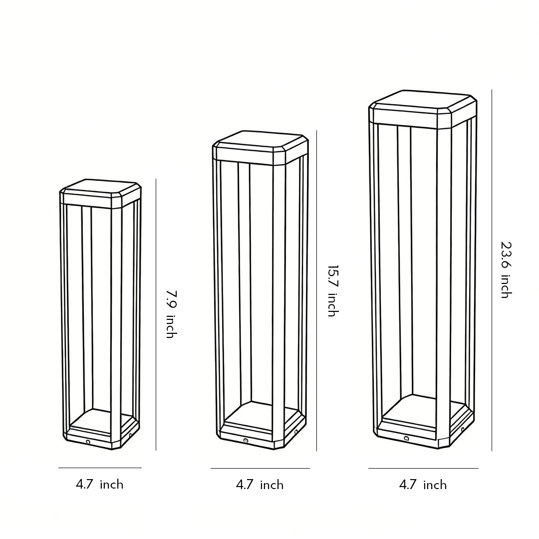 [Open-Box]Metal Solar Pathway Lights Modern Black Aluminum Light
