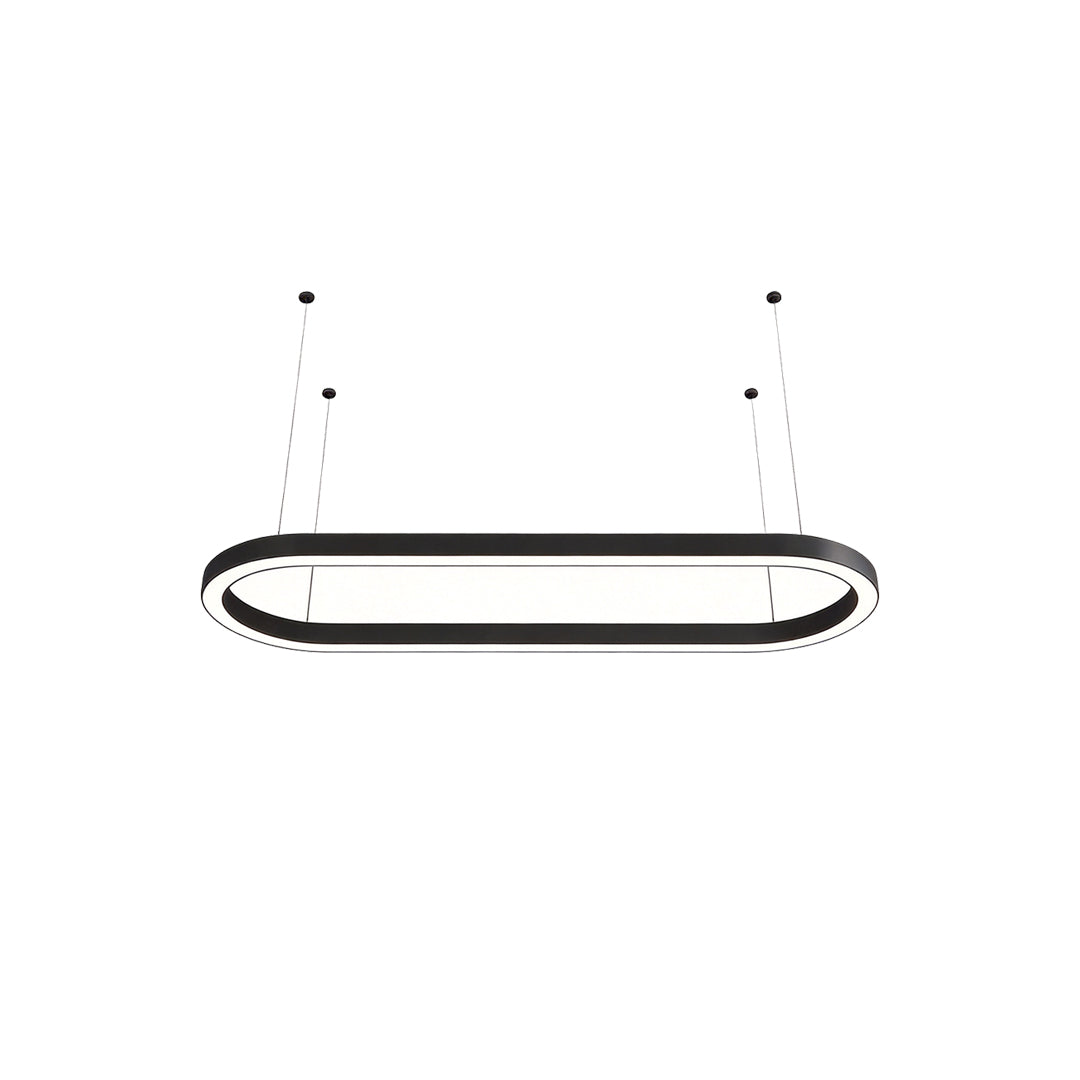 Oval Chandelier Modern Metal LED Office Ceiling