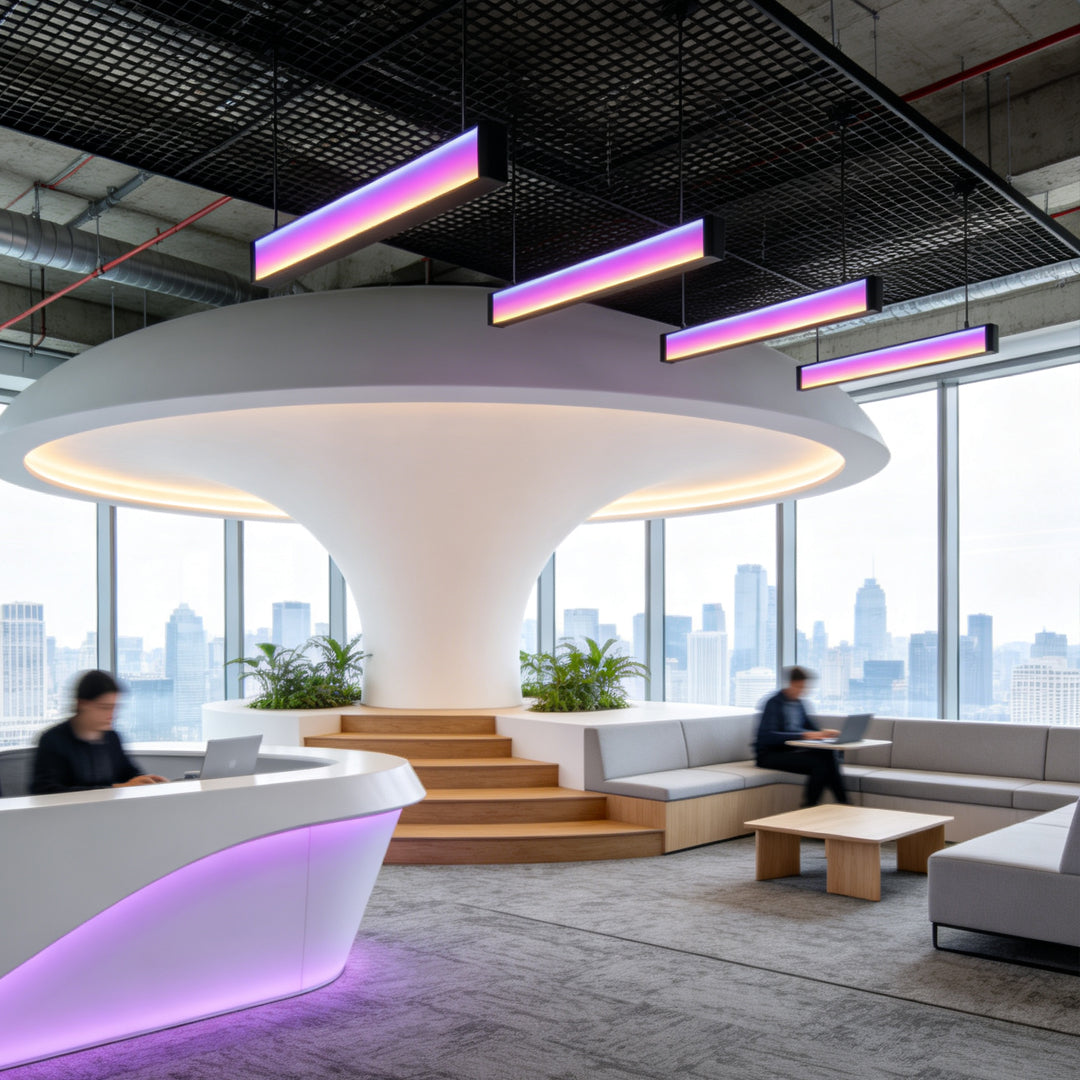 Contemporary Linear Chandeliers Luxury RGB Ceiling