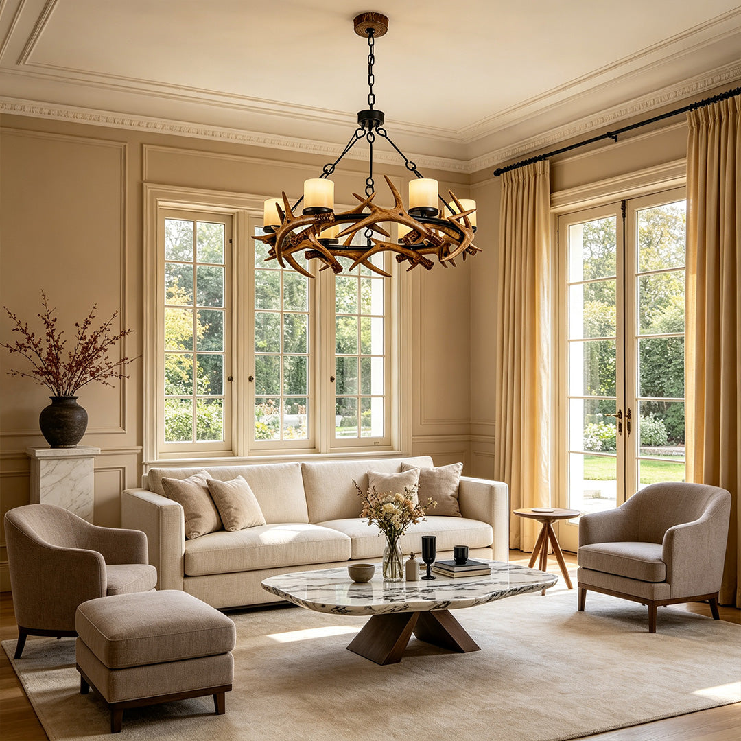 Modern Antler Chandelier Vintage Metal Ceiling Light