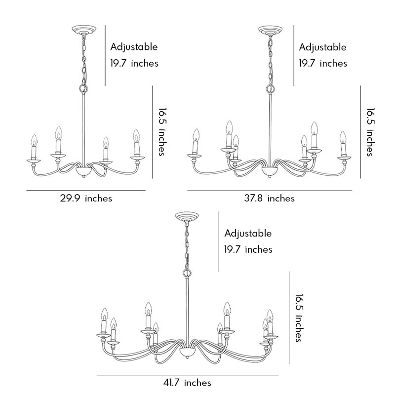 Modern Brass Chandelier Minimalist Candle Ceiling Light
