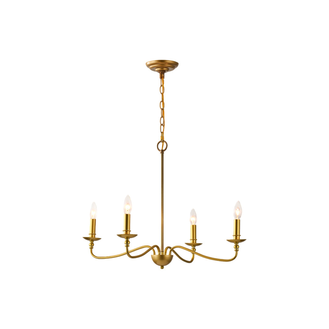 Modern Brass Chandelier Minimalist Candle Ceiling Light