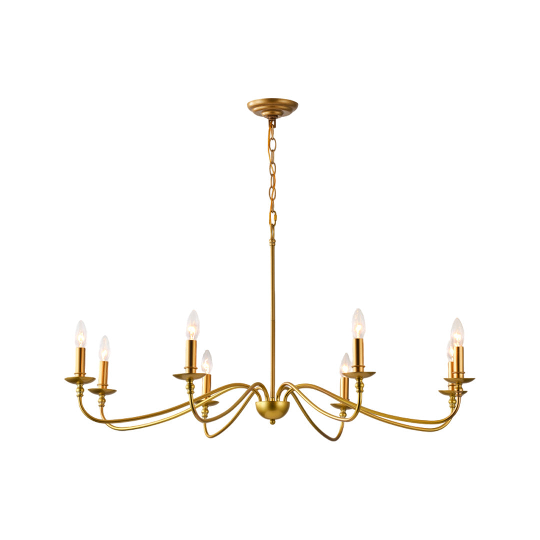 Modern Brass Chandelier Minimalist Candle Ceiling Light