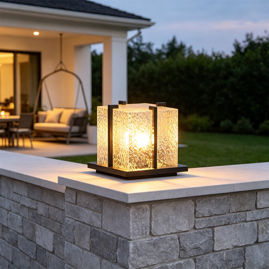 Outdoor Garden Pillar Lights Modern Metal Square
