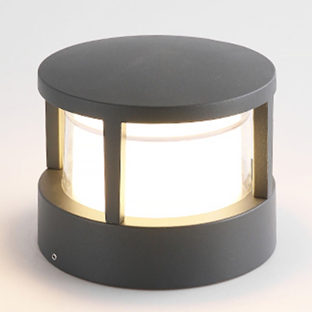 Open-Box Modern Round Outdoor Post Light Double-Layered