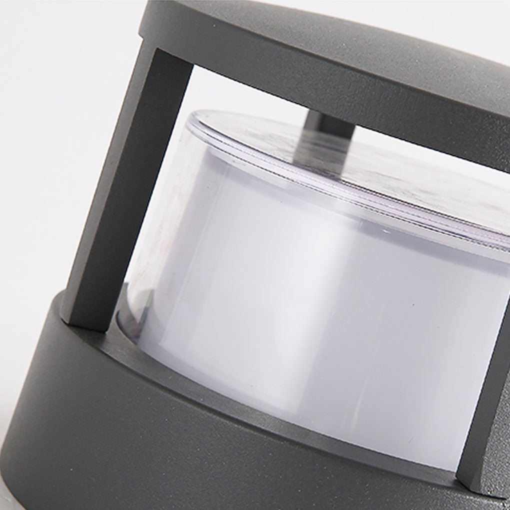 Open-Box Modern Round Outdoor Post Light Double-Layered