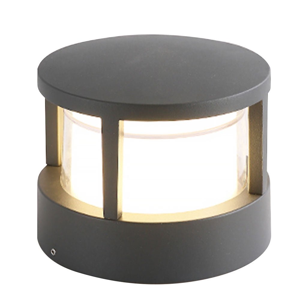 Open-Box Modern Round Outdoor Post Light Double-Layered