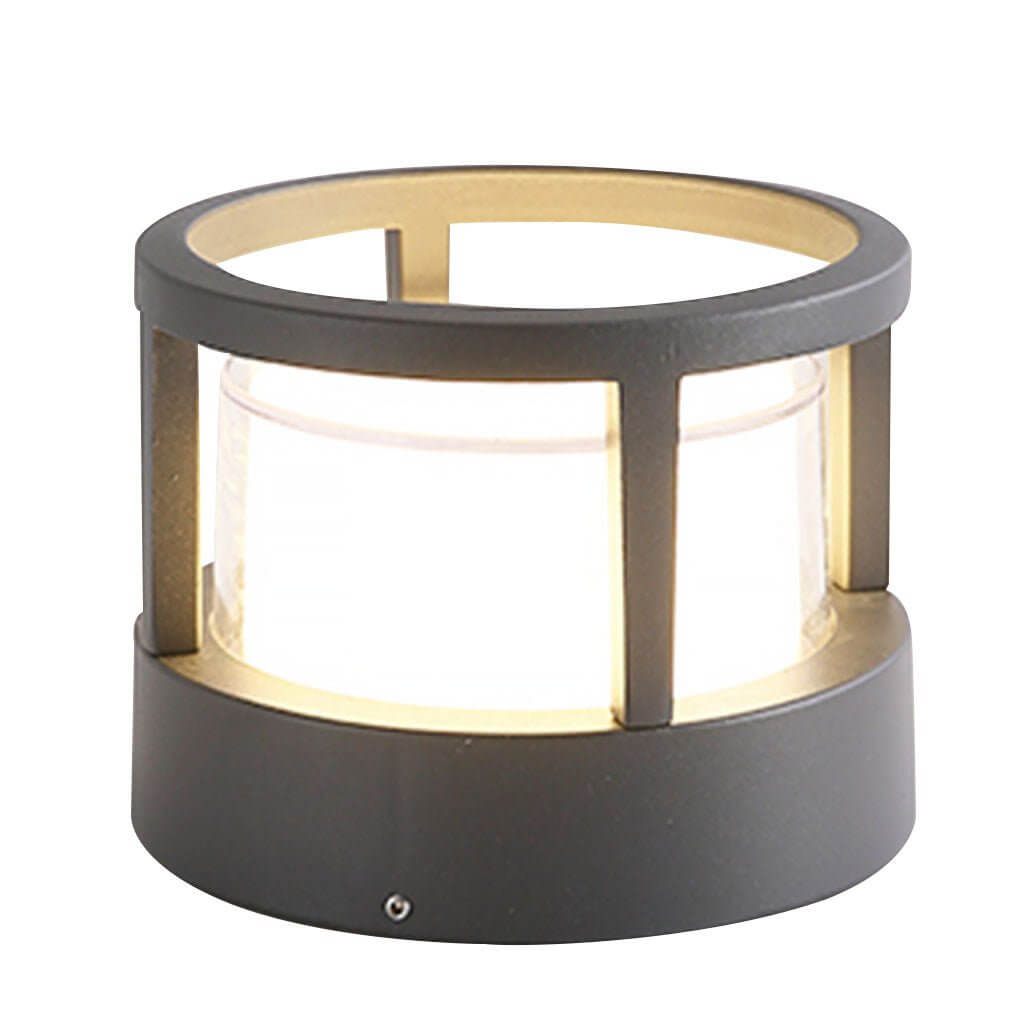 Open-Box Modern Round Outdoor Post Light Double-Layered