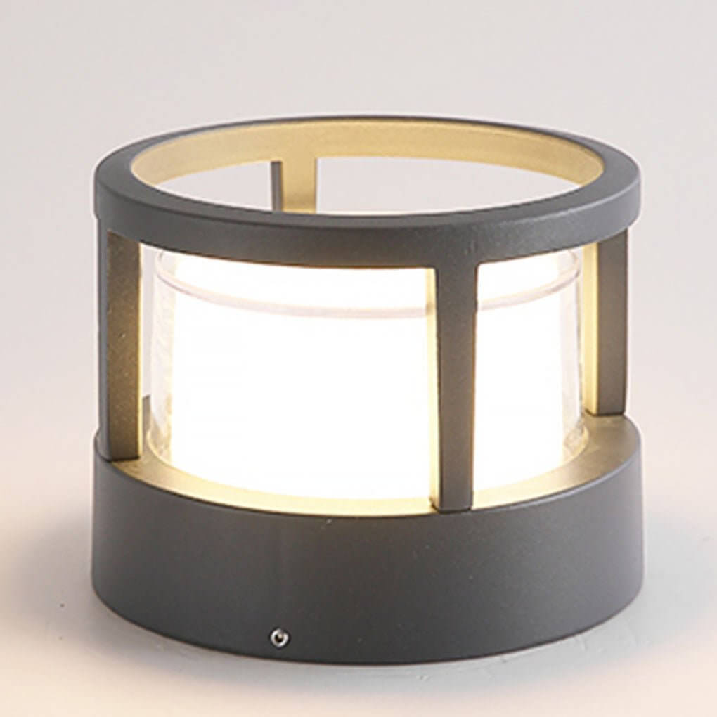 Open-Box Modern Round Outdoor Post Light Double-Layered