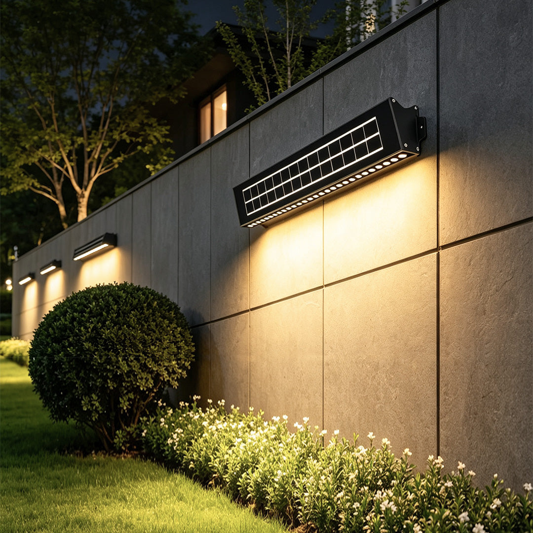 Solar Wall Outdoor Lights Modern Aluminum Washer Lights