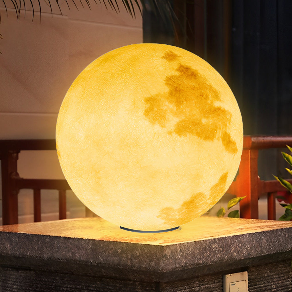 Open-Box Moon-Shaped Stone Pillar Light Outdoor Decorative