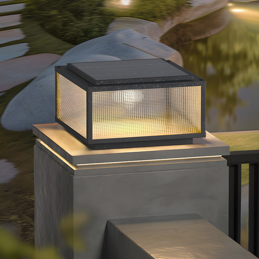 Open-Box Outdoor Pillar Light Fixtures Cast Aluminum Square