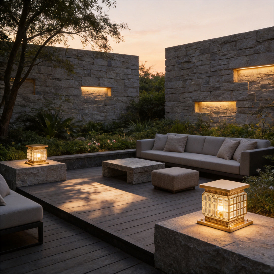 Outdoor Pillar Lights Solar Modern Decorate