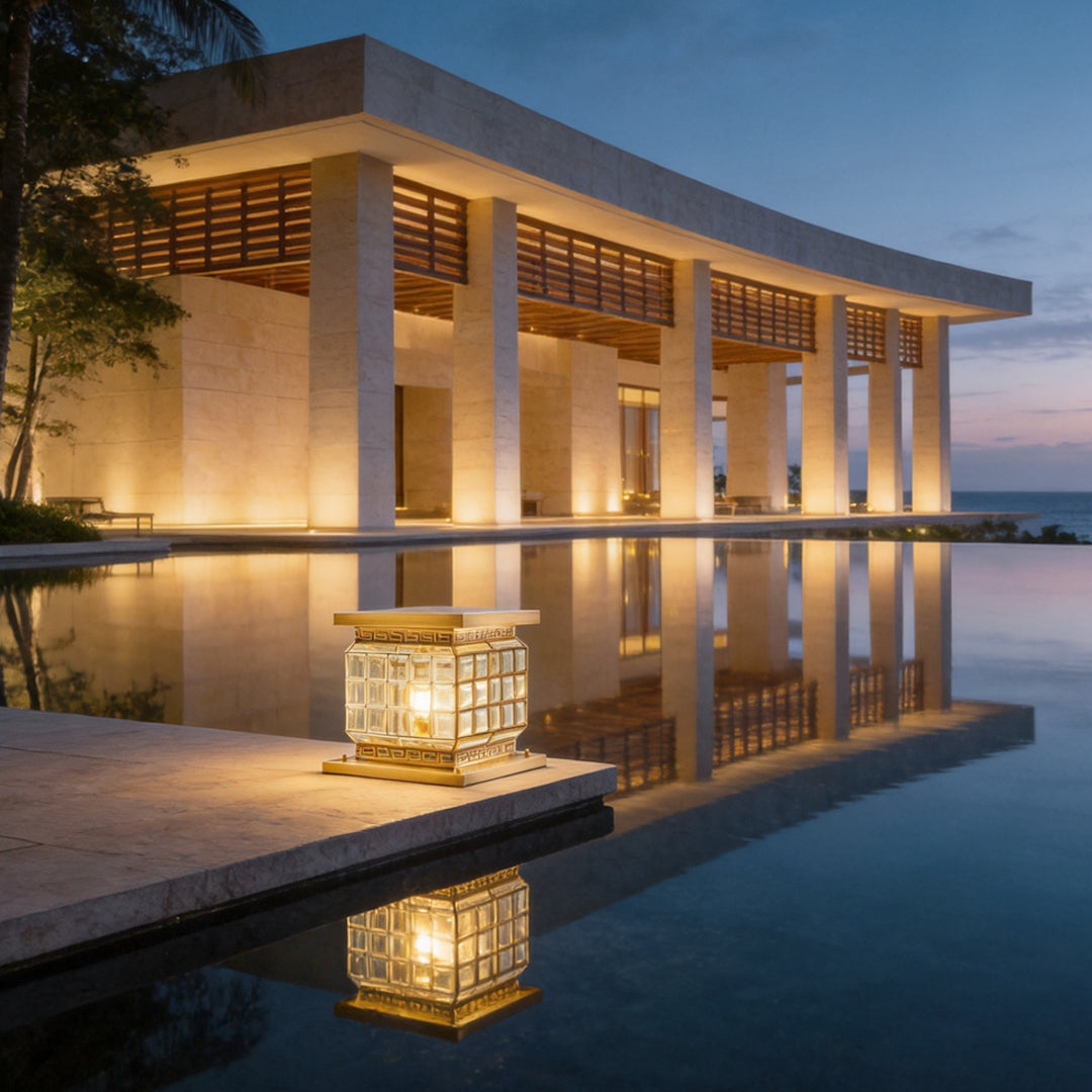 Outdoor Pillar Lights Solar Modern Decorate