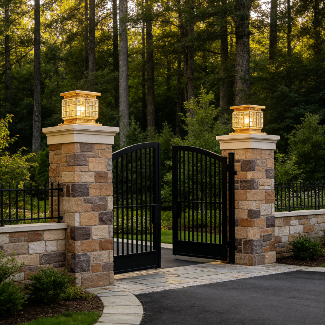 Outdoor Pillar Lights Solar Modern Decorate