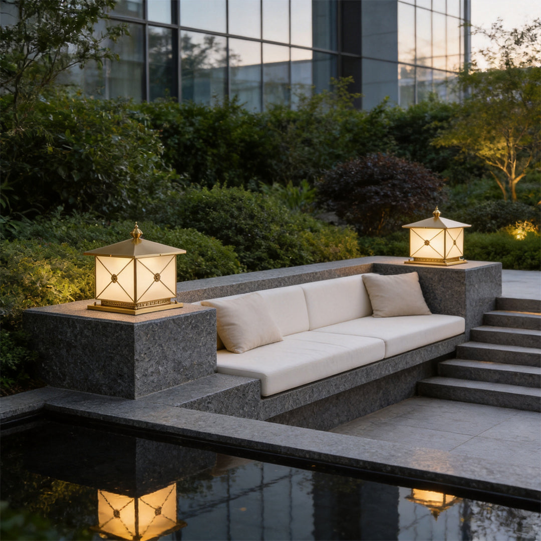 Pillar Light Solar Dual-Use Copper Garden Lighting
