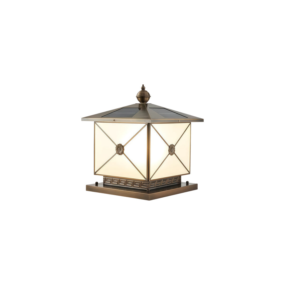 Pillar Light Solar Dual-Use Copper Garden Lighting