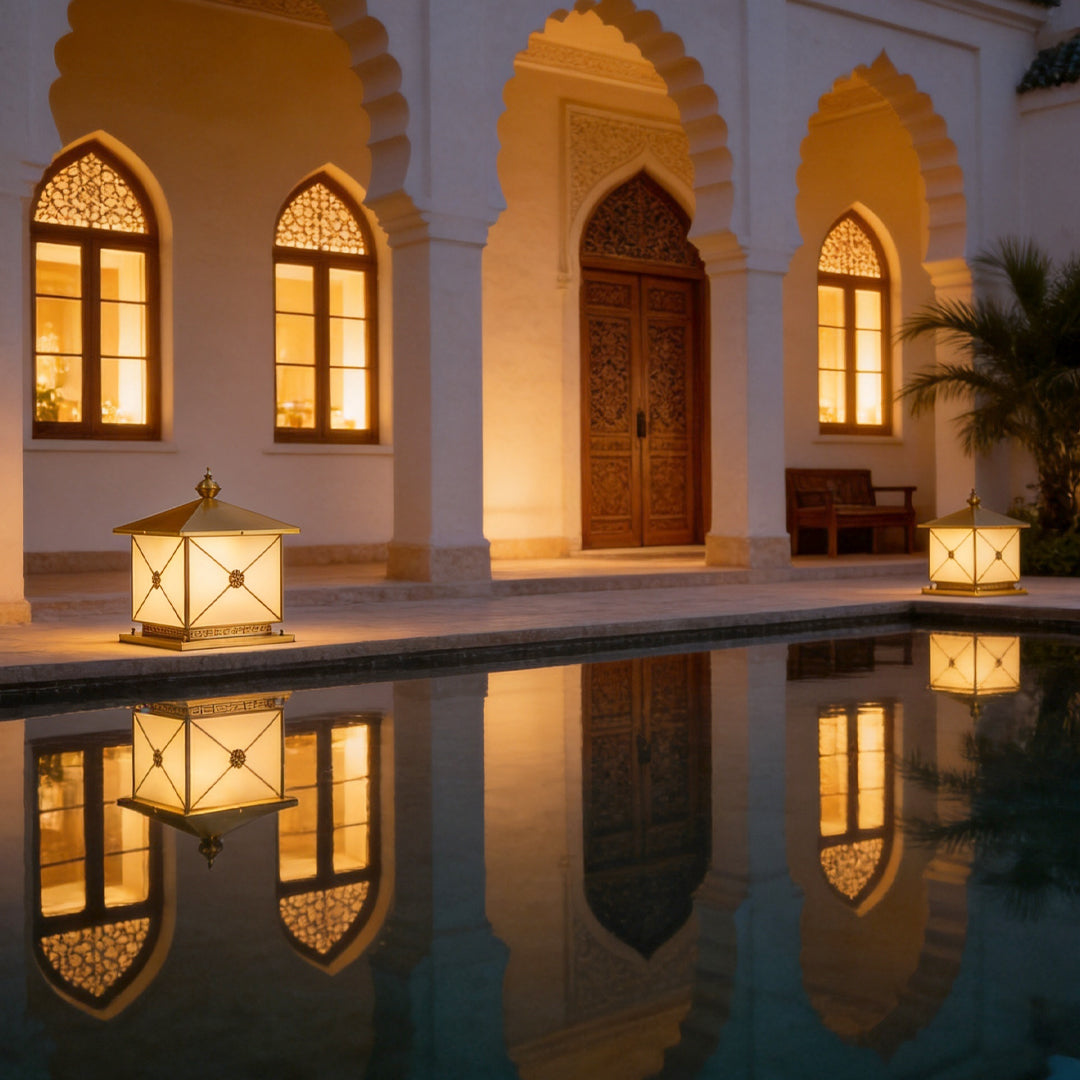 Pillar Light Solar Dual-Use Copper Garden Lighting