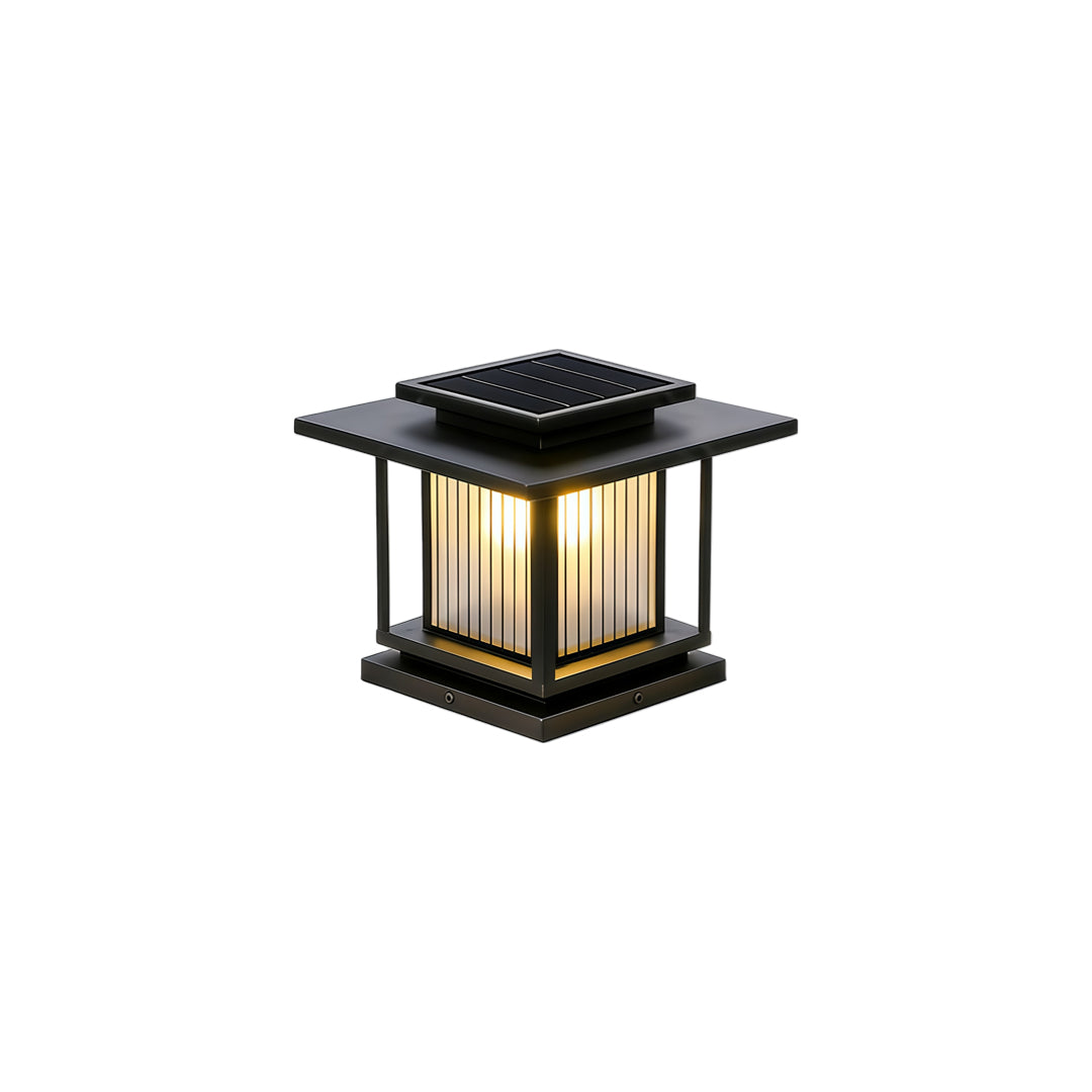 Driveway Pillar Solar Lights Modern Outdoor Gate Lighting