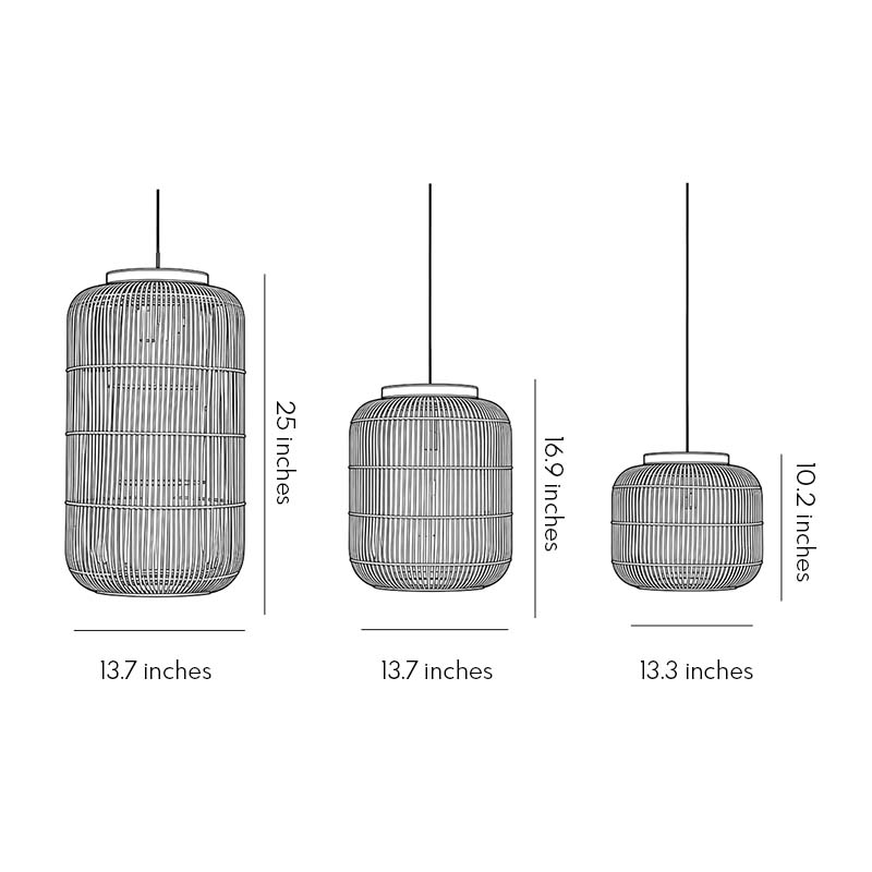 Rattan Light Pendants Wabi-Sabi Handmade Ceiling