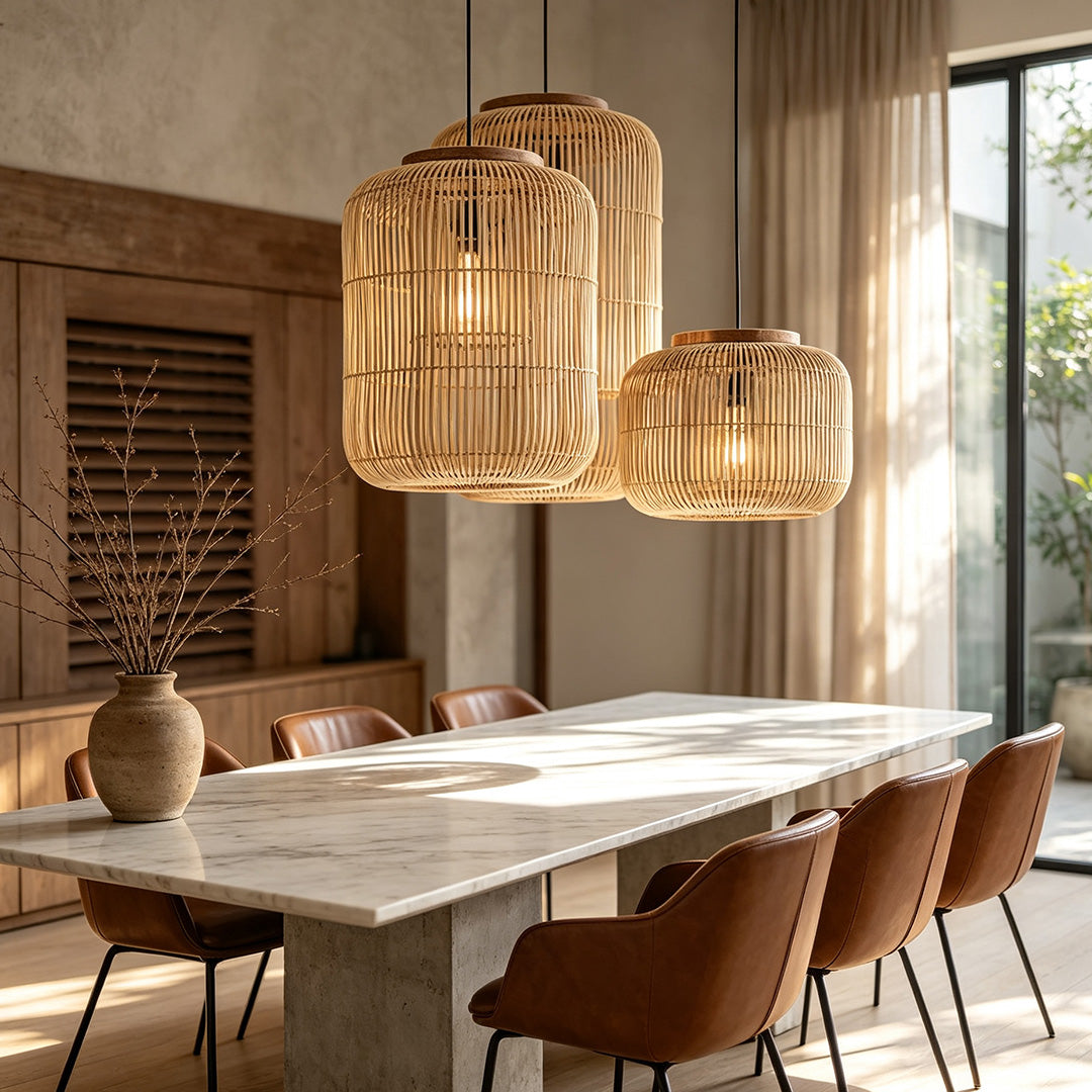 Rattan Light Pendants Wabi-Sabi Handmade Ceiling