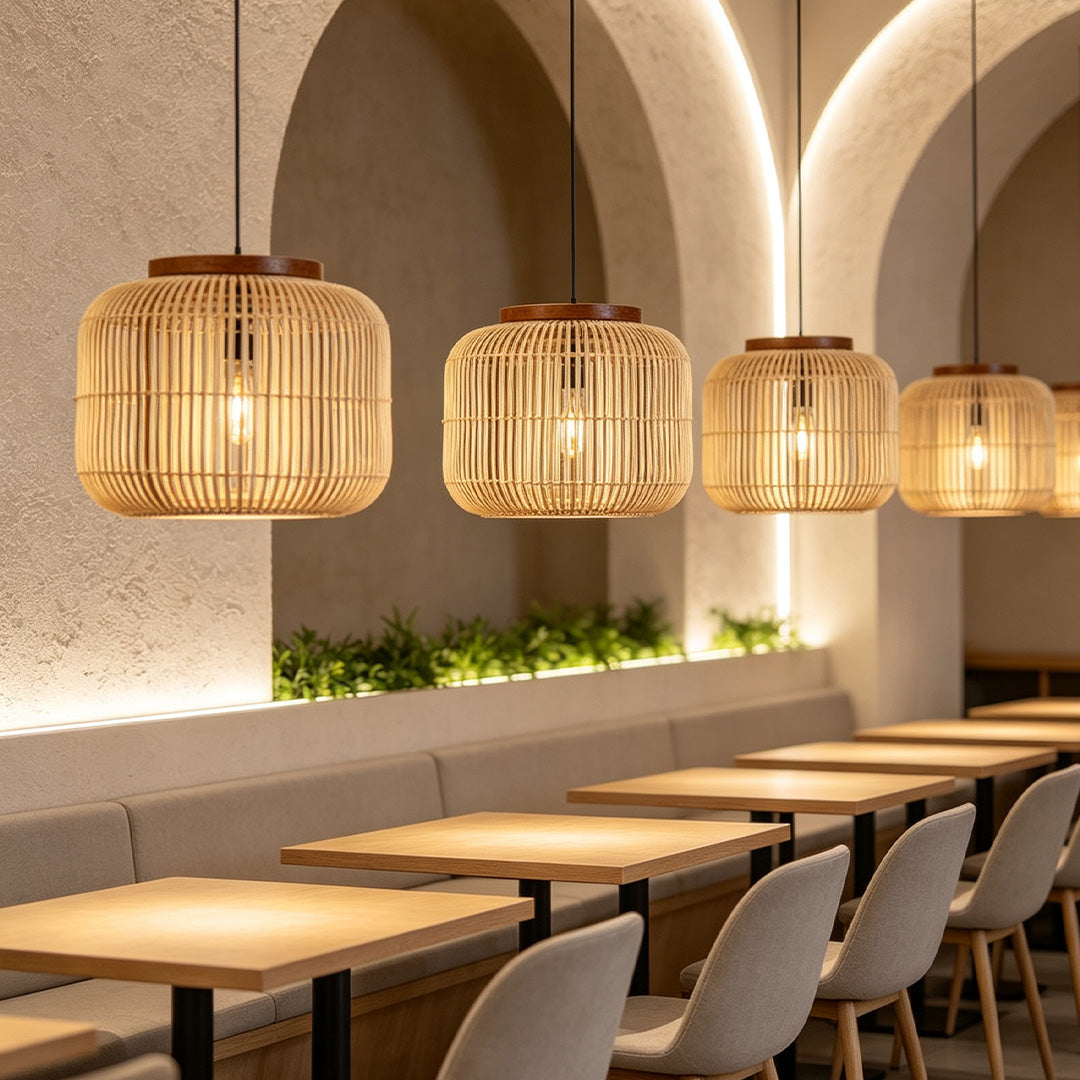 Rattan Light Pendants Wabi-Sabi Handmade Ceiling
