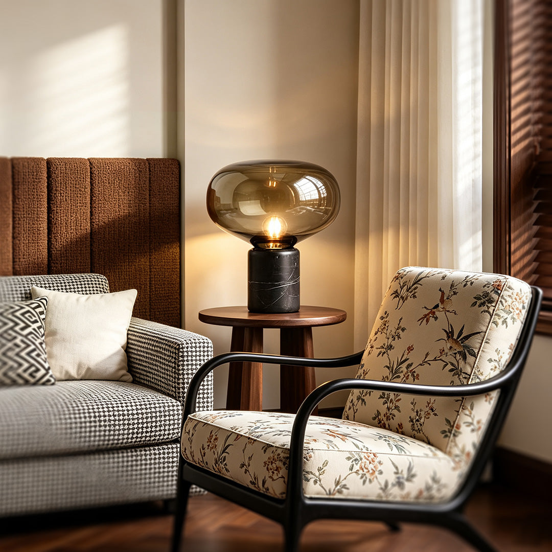 Glass Modern Table Lamps Marble Mushroom Bedside