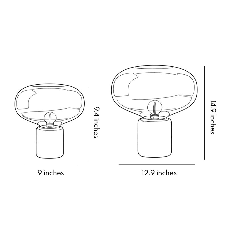 Glass Modern Table Lamps Marble Mushroom Bedside