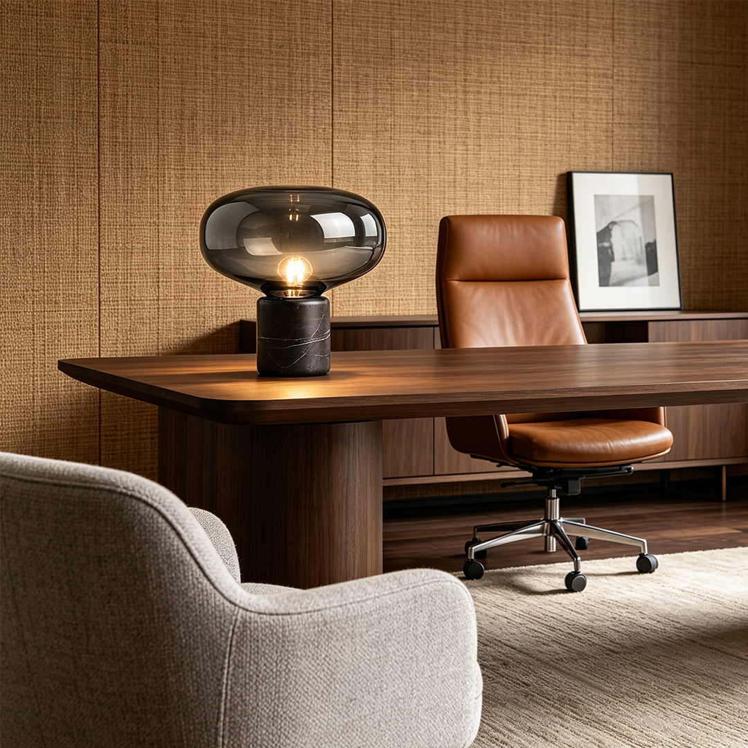 Glass Modern Table Lamps Marble Mushroom Bedside