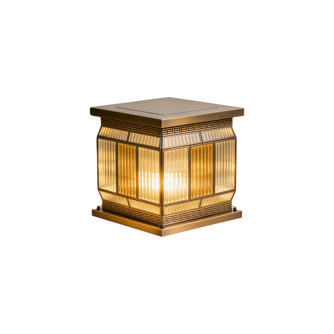 Solar Powered Outdoor Pillar Lights All-Copper Gate Light