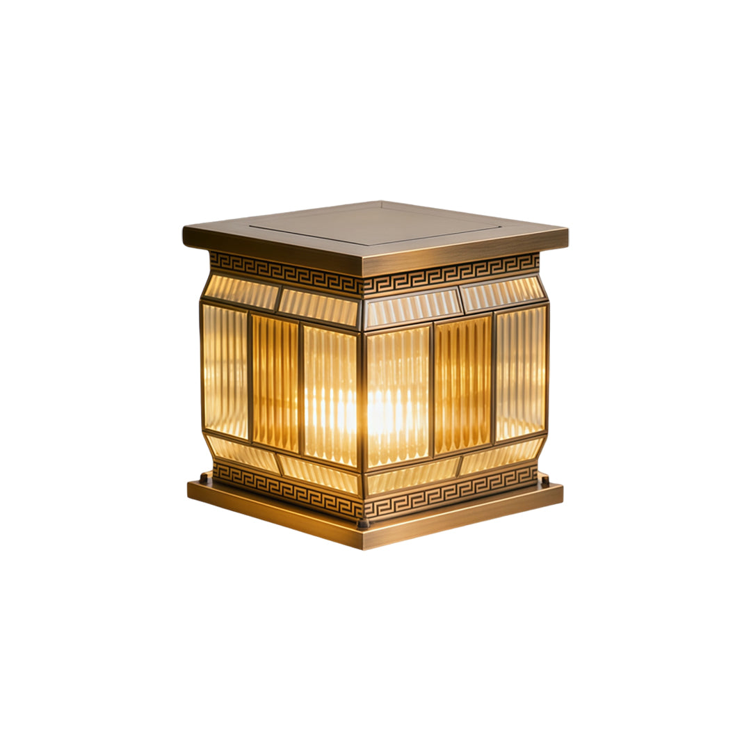 Solar Powered Outdoor Pillar Lights All-Copper Gate Light