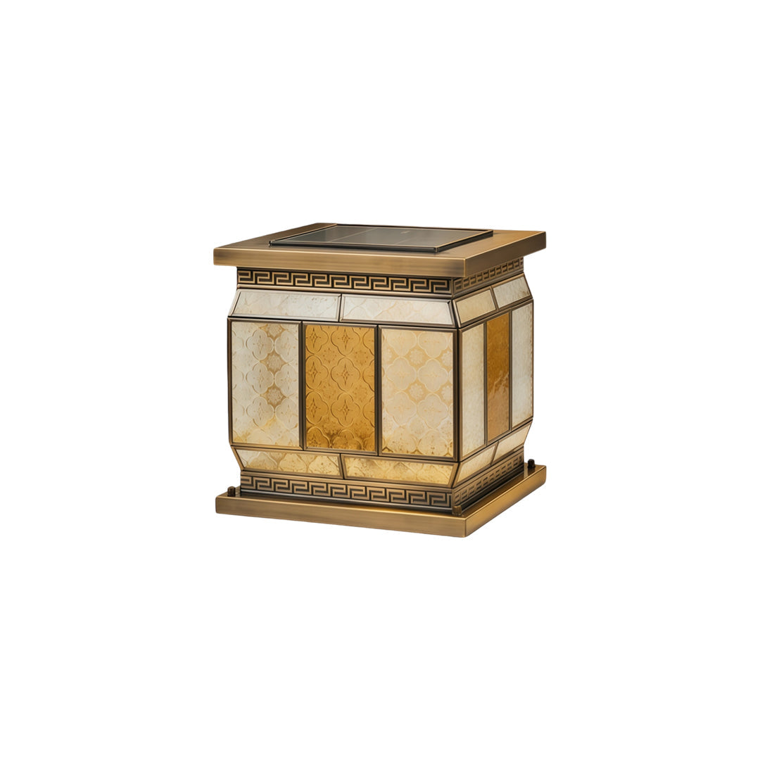Solar Powered Outdoor Pillar Lights All-Copper Gate Light