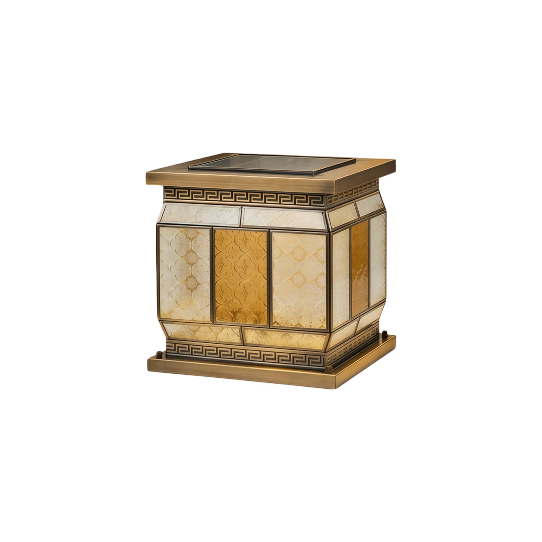 Solar Powered Outdoor Pillar Lights All-Copper Gate Light