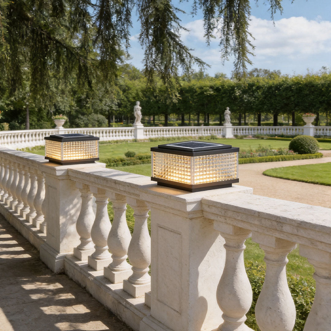 Large Outdoor Solar Pillar Lights Waterproof Landscape Lights