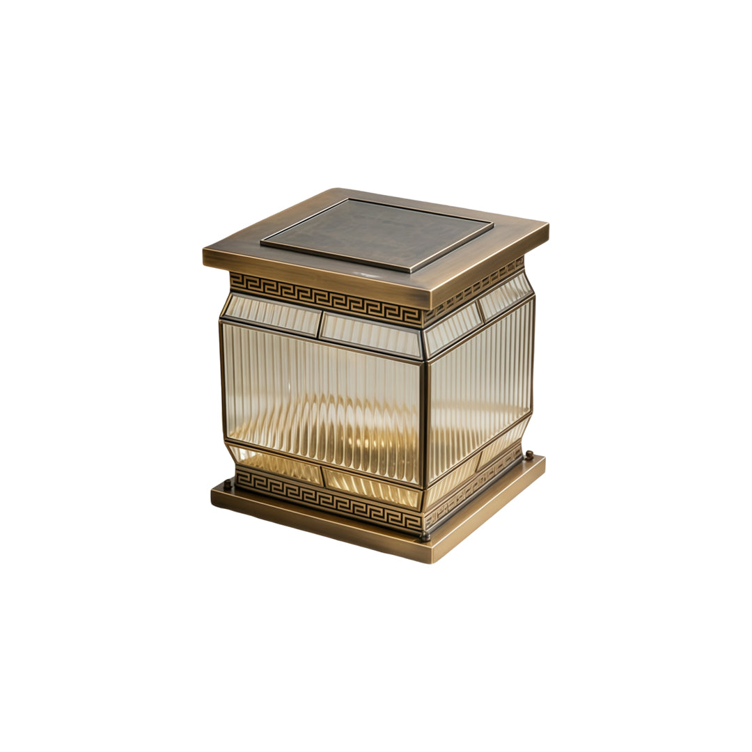 Solar Powered Outdoor Pillar Lights All-Copper Gate Light