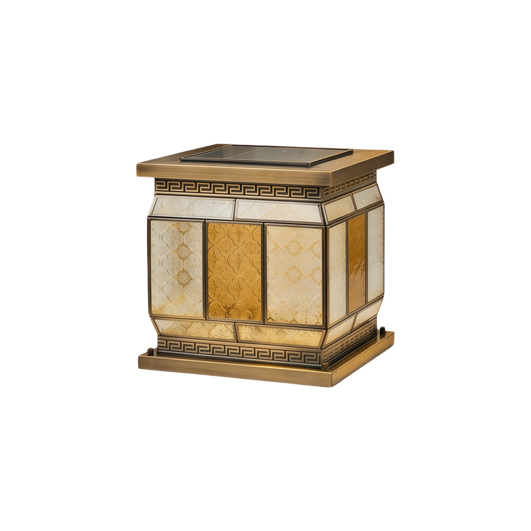 Solar Powered Outdoor Pillar Lights All-Copper Gate Light