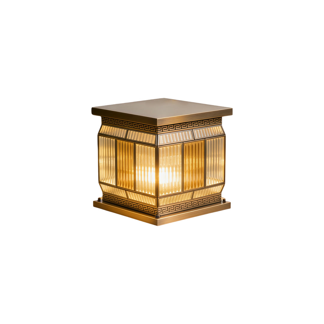Solar Powered Outdoor Pillar Lights All-Copper Gate Light