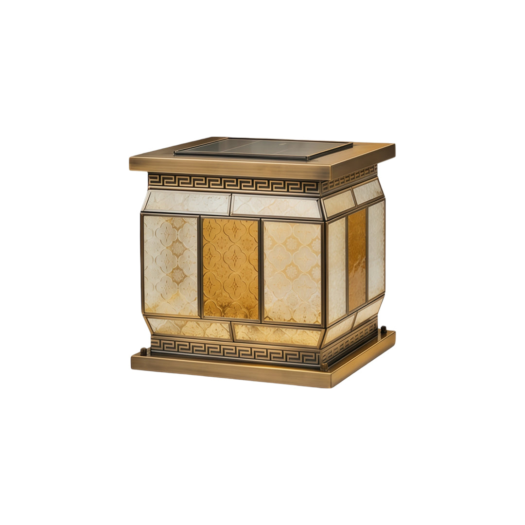 Solar Powered Outdoor Pillar Lights All-Copper Gate Light